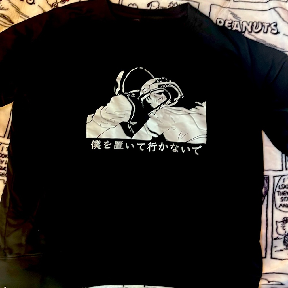 Long Sleeve Black Anime T-Shirt
